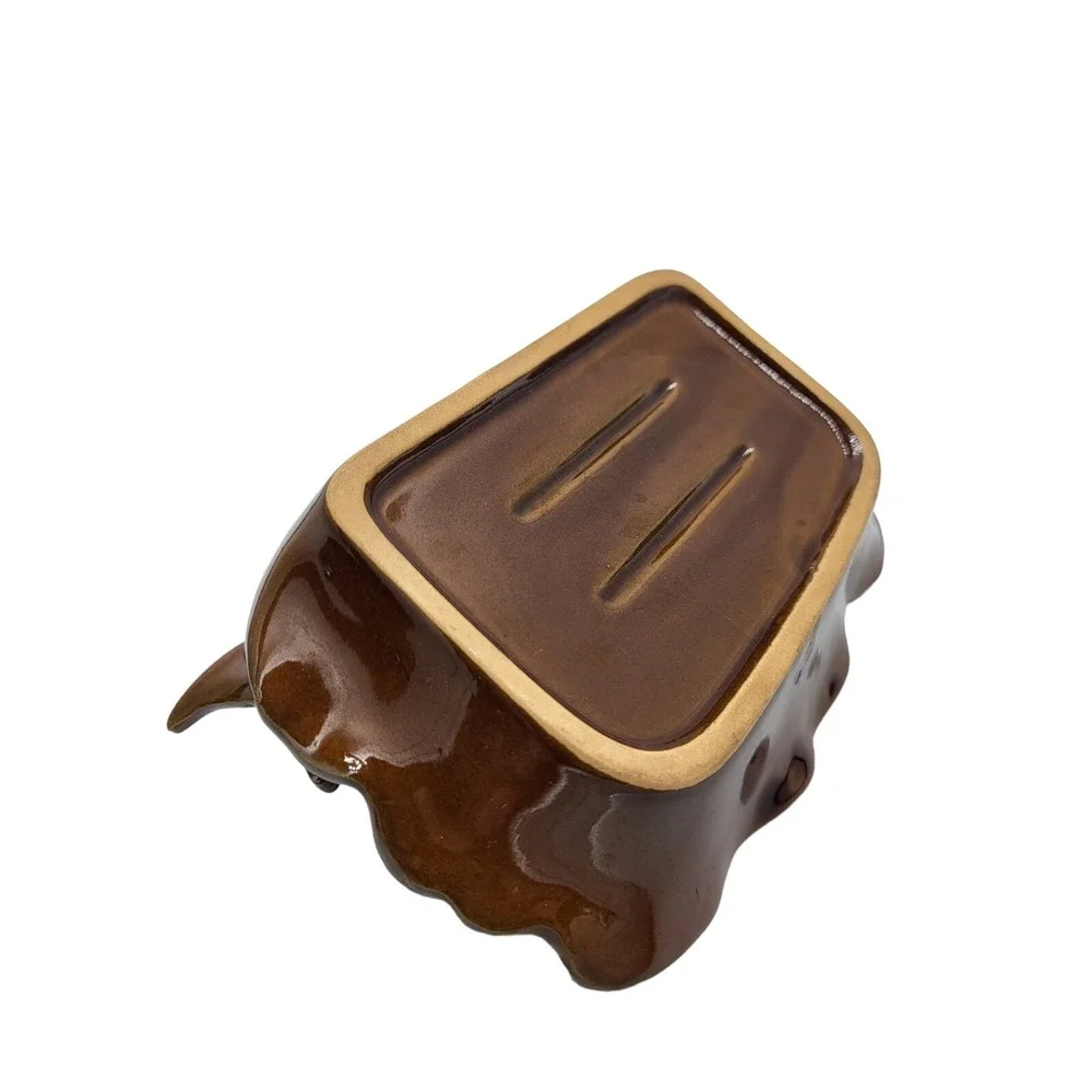 Vintage Sea World Ashtray Brown Ceramic Dolphin Souvenir Sunshine Imports Dish‎